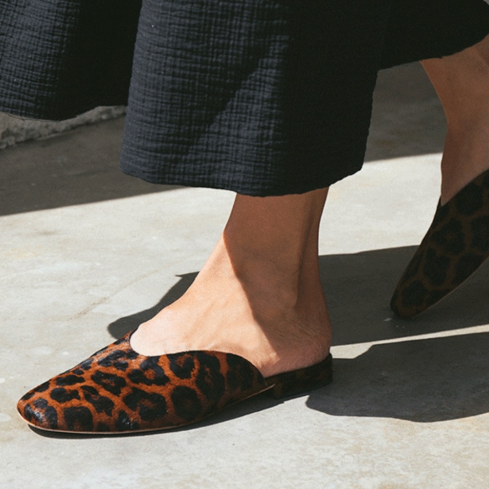 Loeffler Randall Quin Flat Mule - Animal Print